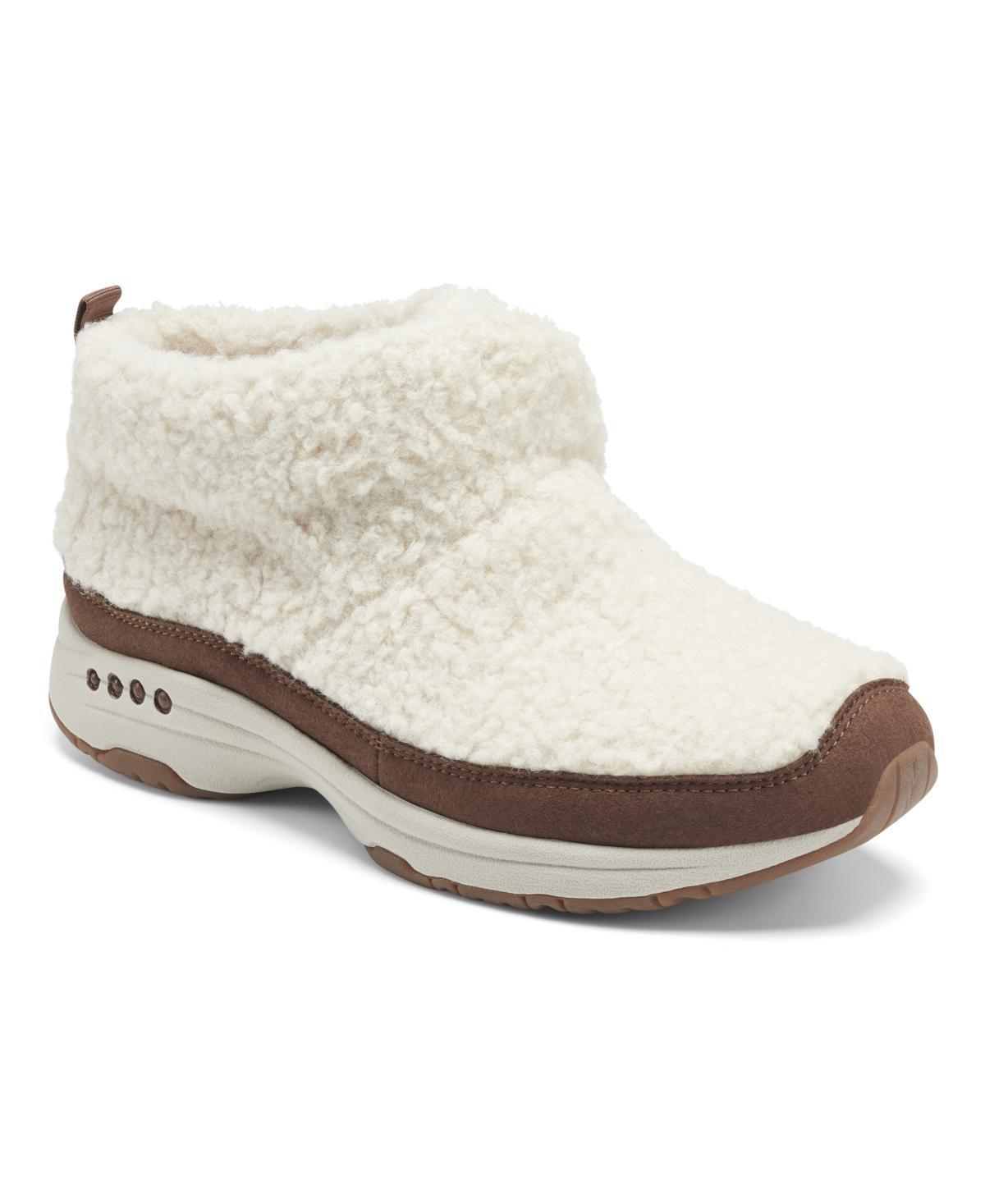 Easy Spirit Womens Trippin Cozy Ankle Booties - Light Natural, Chestnut - Faux Fur Product Image