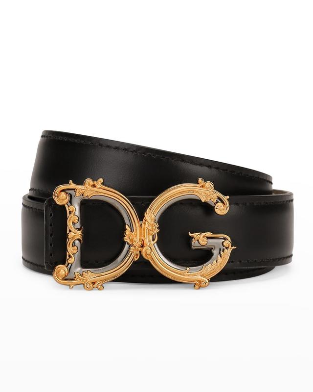 Dolce & Gabbana DG Baroque Buckle Leather Belt Product Image