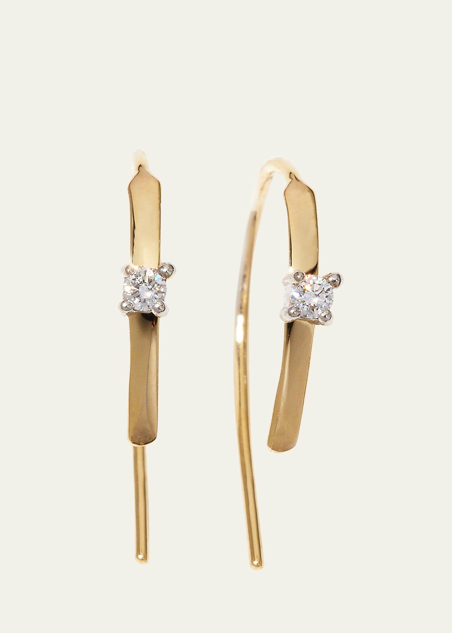 Lana Mini Flat Diamond Hoop Earrings Product Image