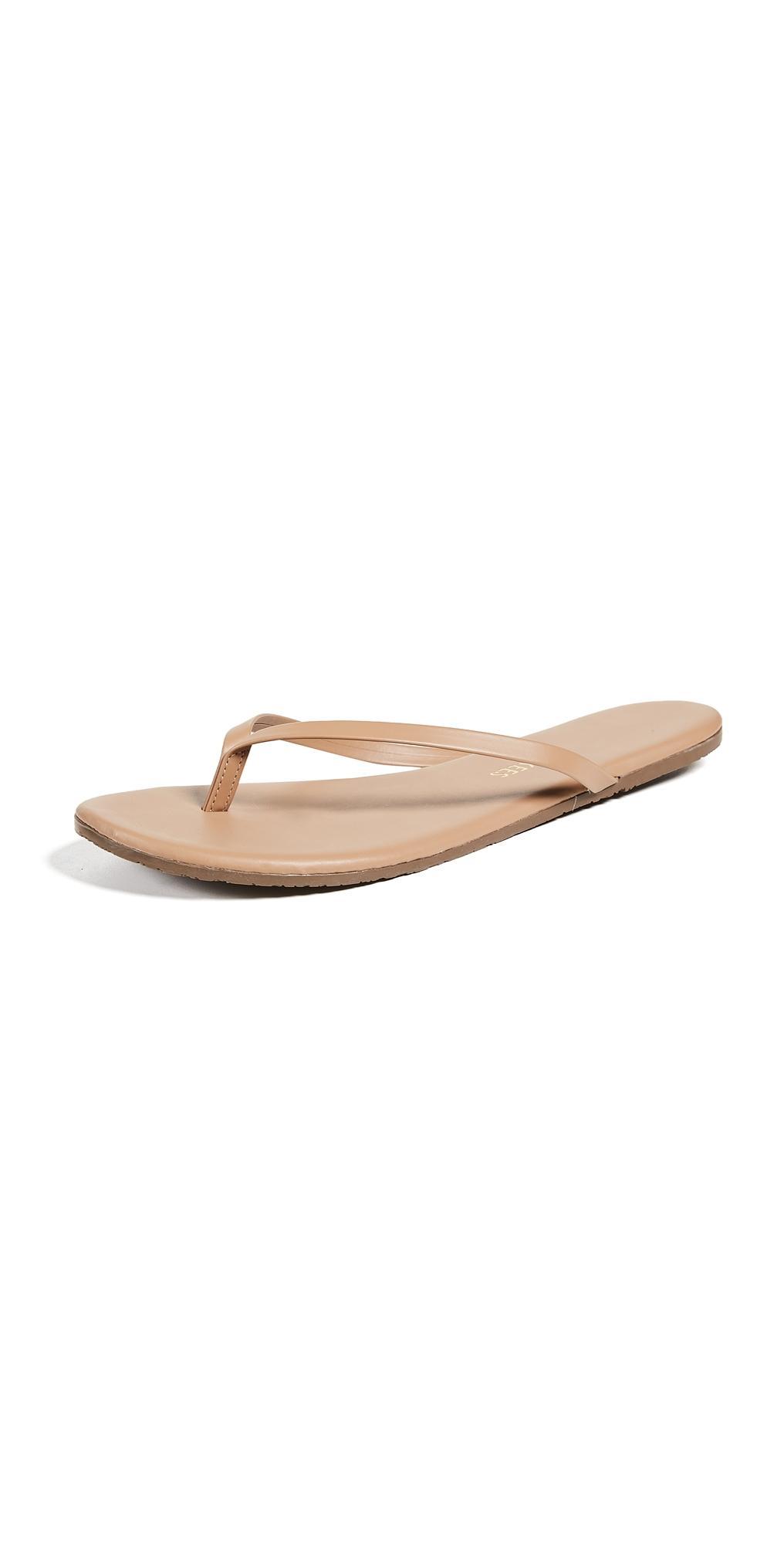 Womens Foundations Matte Leather Flip Flops Product Image