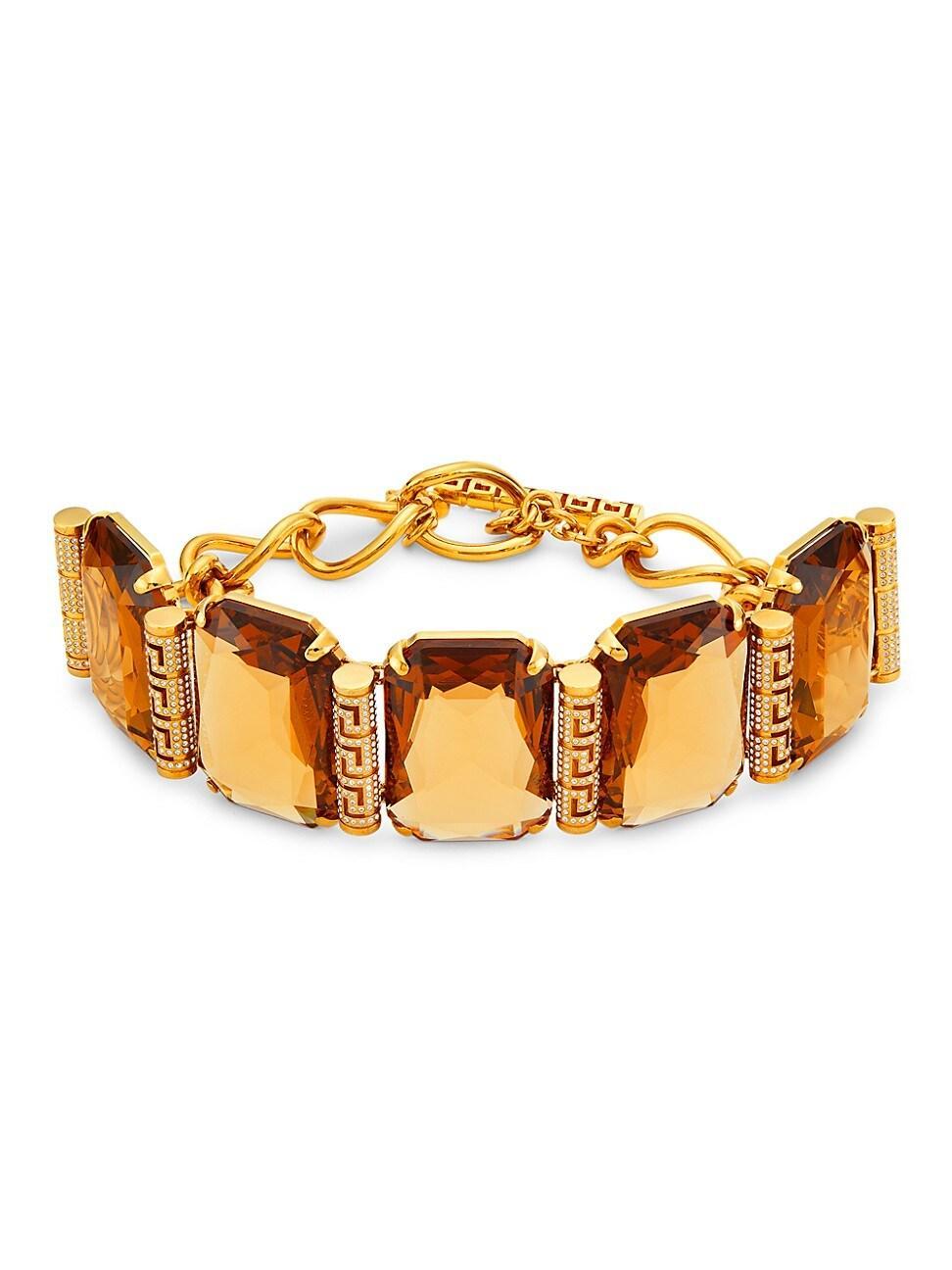 Womens Goldtone, Crystal & Strass Greca Choker Product Image