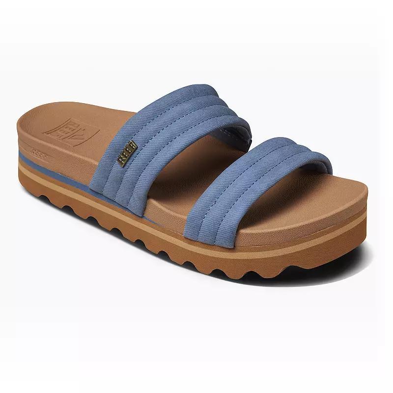 REEF Kaia Womens 2-Bar Slide Sandals Blue Product Image