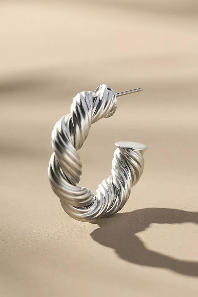 Thick Twist Hoop Earrings Product Image