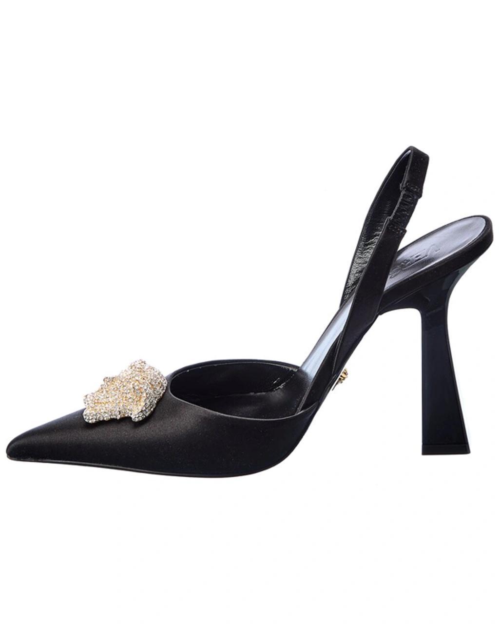 La Medusa Satin Slingback Pump In Black Product Image