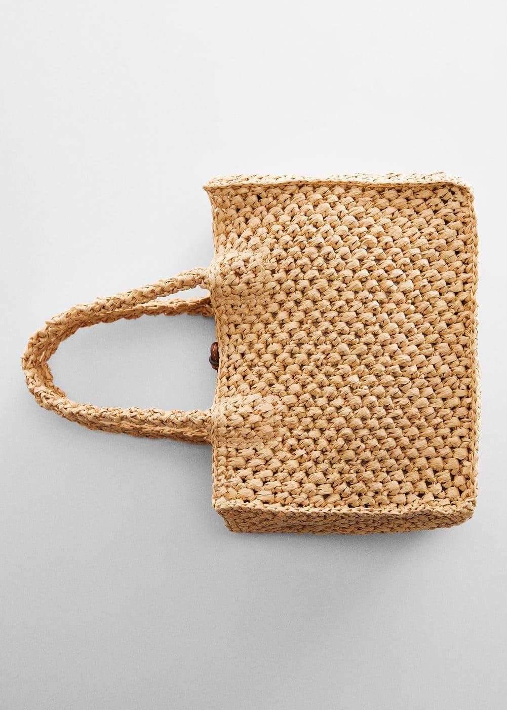 MANGO - Raffia-effect shoulder bag - One size - Women Product Image