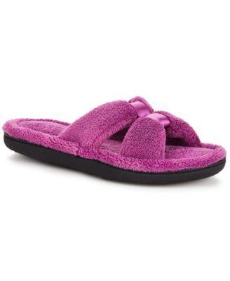 Womens isotoner Memory Foam Microterry X-Slide Slippers with Satin Trim Product Image