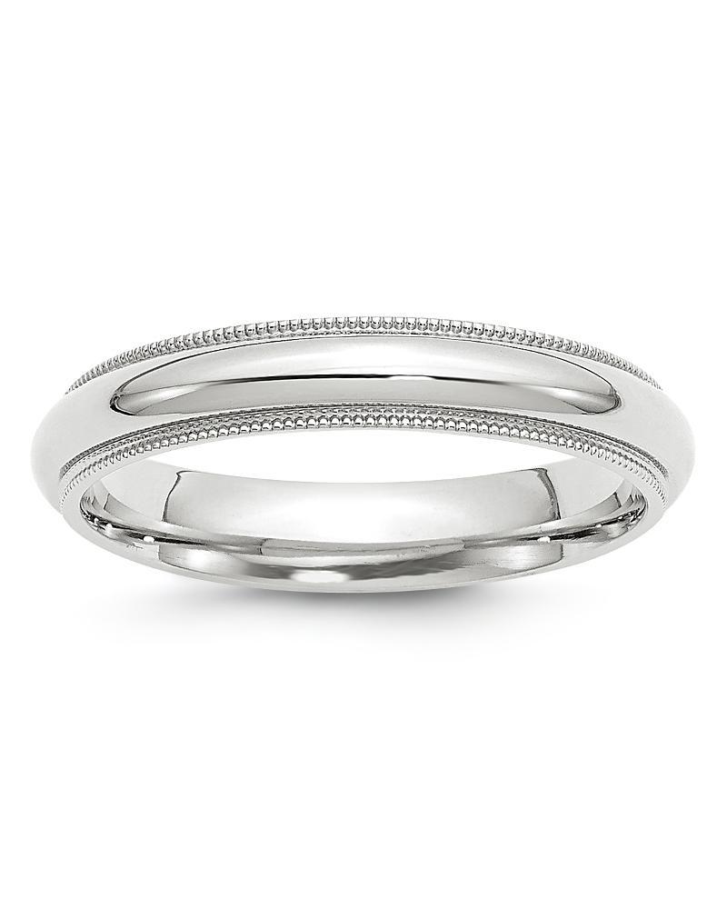 Bloomingdales Mens 4mm Milgrain Comfort Fit Band in 14K White Gold - 100% Exclusive Product Image