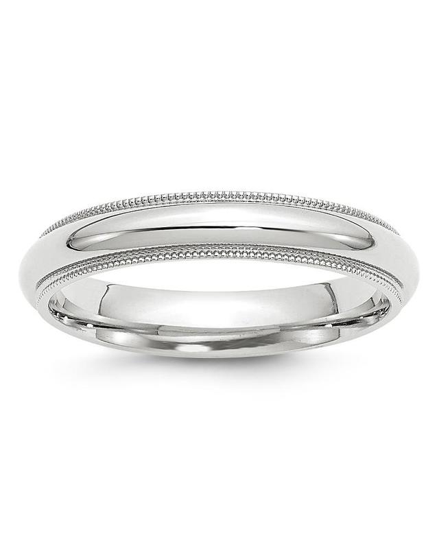 Bloomingdales Mens 4mm Milgrain Comfort Fit Band in 14K White Gold - 100% Exclusive Product Image