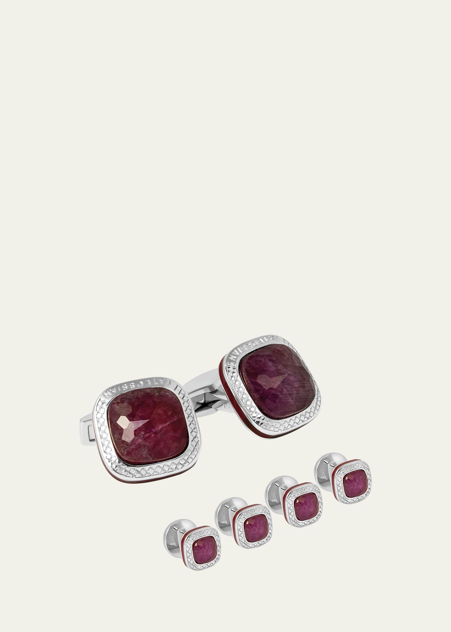 Mens Ruby Doublet Cufflink Shirt Stud Set Product Image