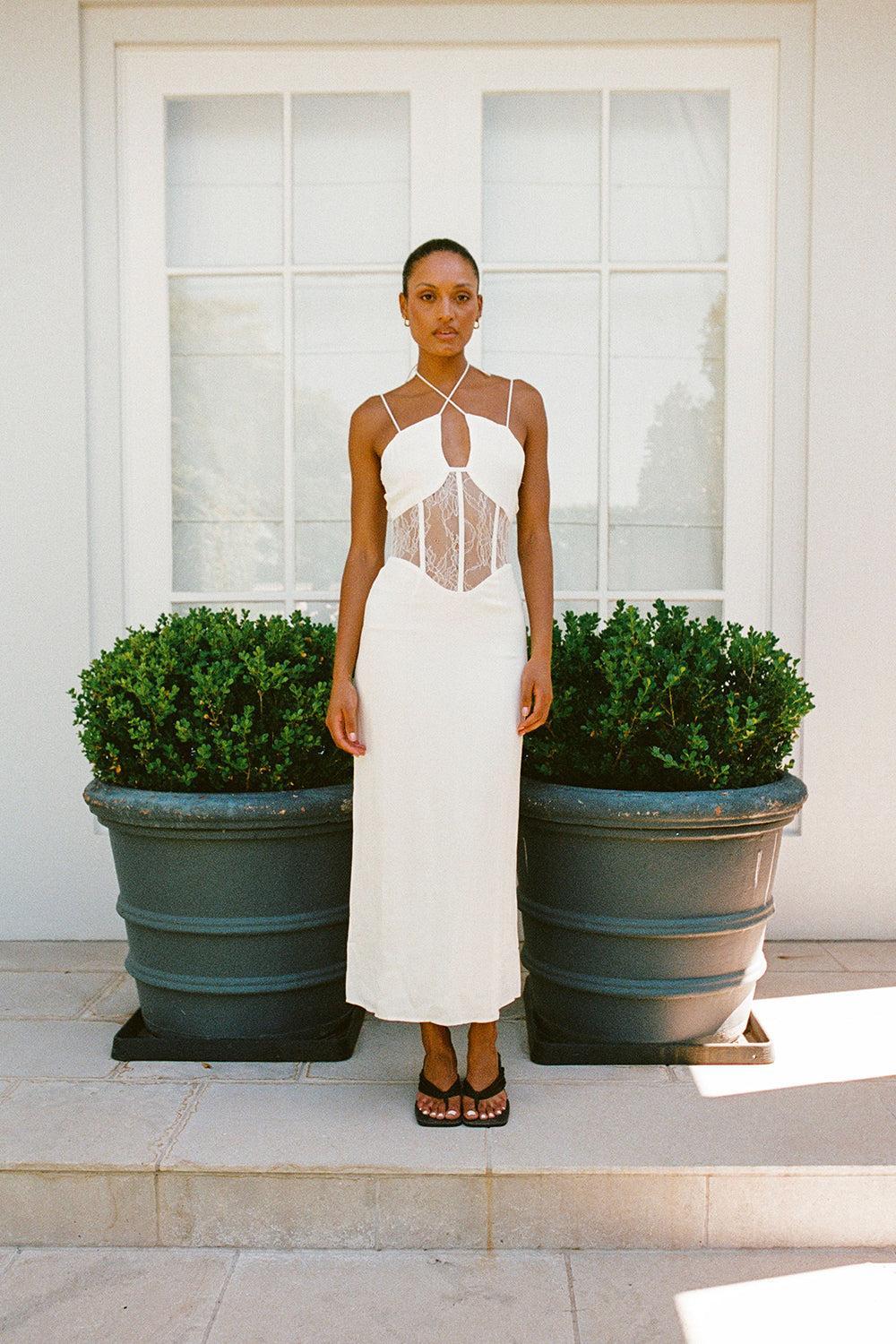 Teyah Midi Dress - White Product Image