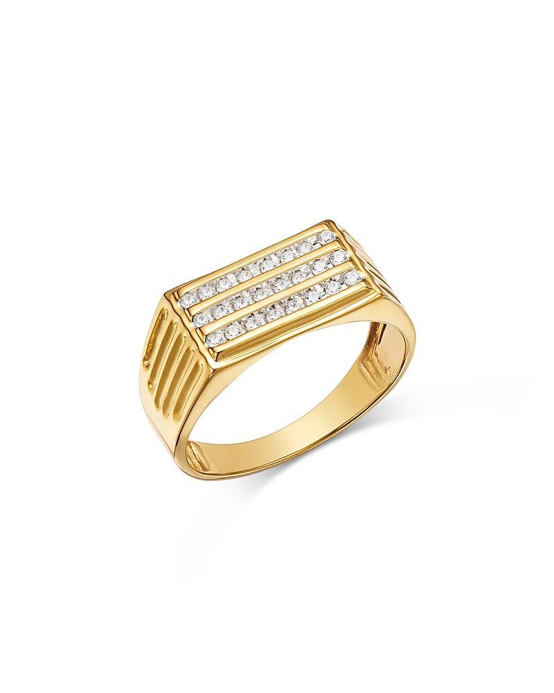 Bloomingdales Fine Collection Mens Three Row Ring in 14K Yellow Gold, 0.25 ct. t. w. Product Image