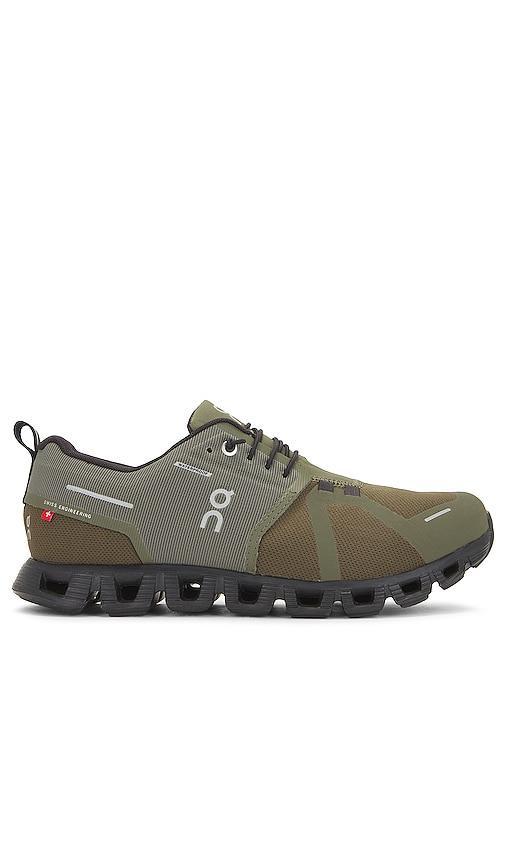 On Cloud 5 Waterproof in Olive & Black - Olive. Size 8 (also in 7, 7.5, 8.5). Product Image