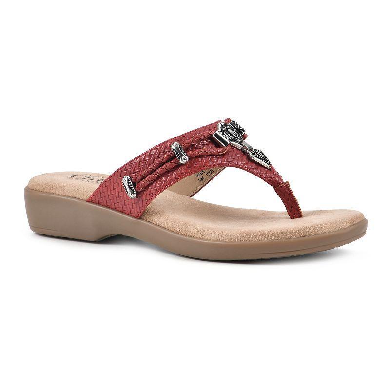 Womens Cliffs by White Mountain Bailee Woven Flip Flops Product Image