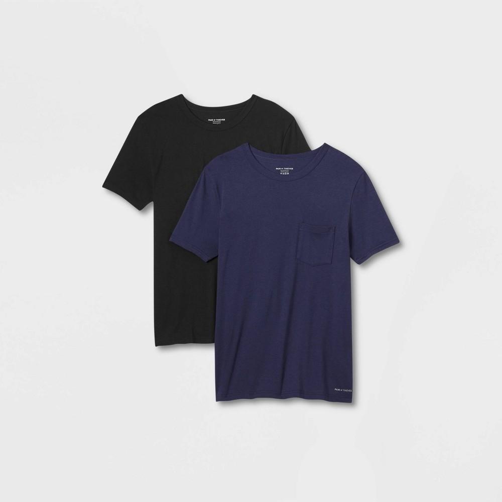 Pair of Thieves Mens Super Soft 2pk Classic Pocket T-Shirt - Navy Blue/Black L Product Image