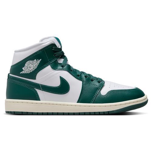 Jordan Womens AJ 1 Mid - Basketball Shoes Oxidized Green/White/Sail Product Image