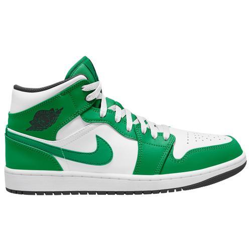 Jordan Mens Jordan AJ 1 Mid - Mens Basketball Shoes White/Black/White Product Image