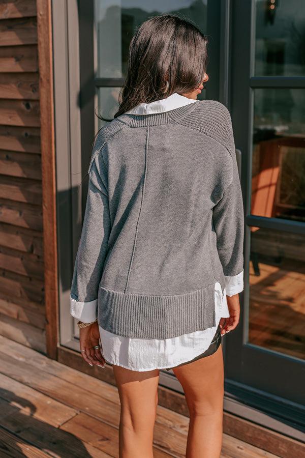 Early Start Sweater Top In Grey Product Image