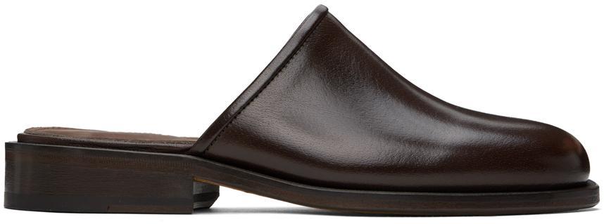 Brown Square Mules In Br449 Dark Brown Product Image