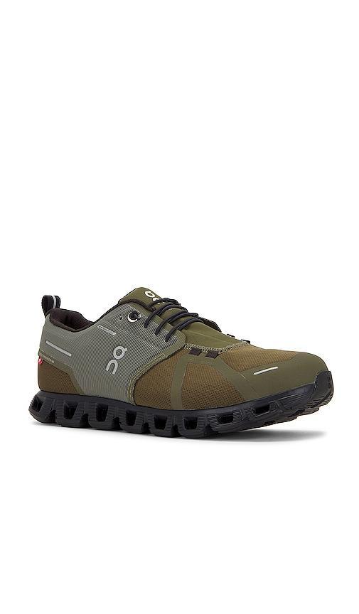 On Cloud 5 Waterproof in Olive & Black - Olive. Size 8 (also in 7, 7.5, 8.5). Product Image