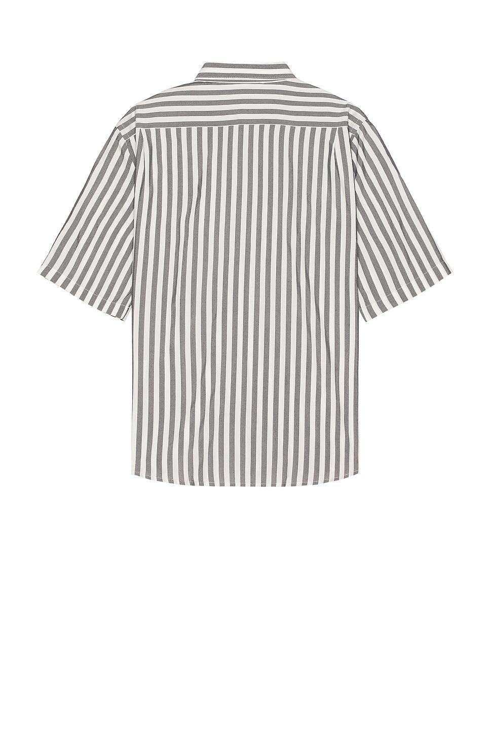 Acne Studios Short Sleeve Stripe Shirt in White Product Image