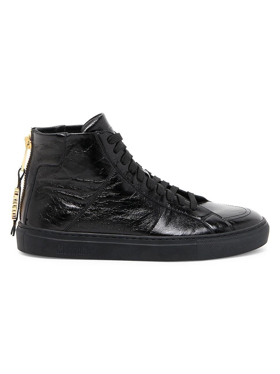 Mens Crinkled Leather Sneakers Product Image