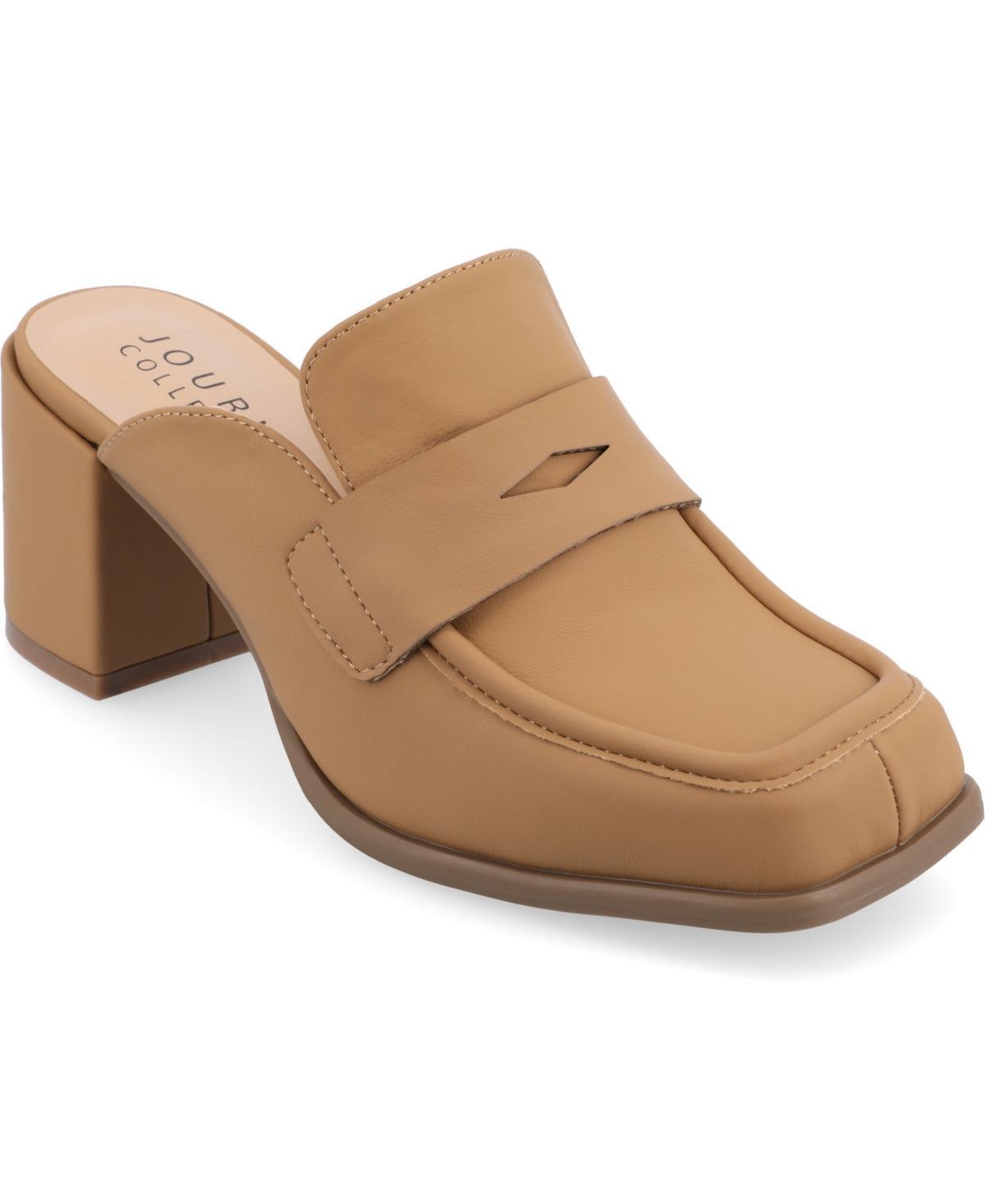 Journee Collection Womens Bayley Slip On Block Heel Mules Product Image