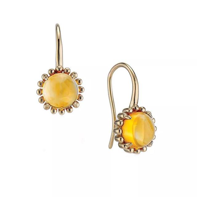 House of Frosted 14K Gold Plated Citrine Floral Earrings, Womens, Gold Tone Product Image