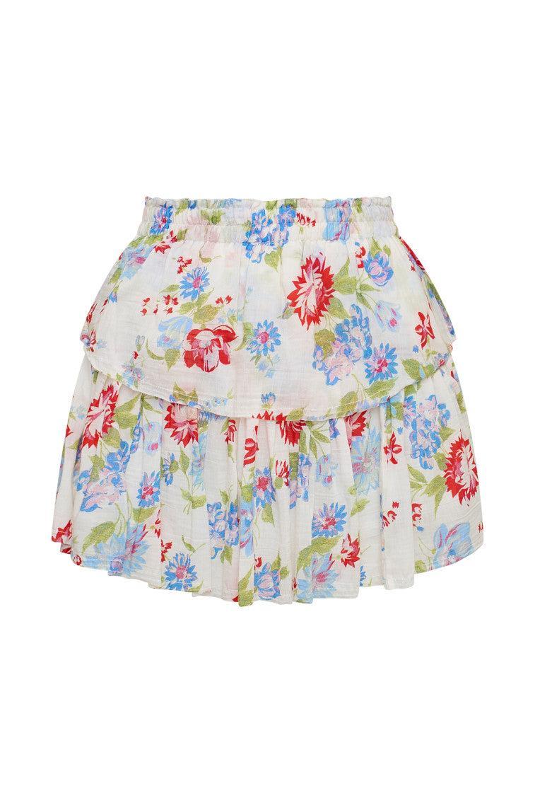 Ruffle Mini Tropical Floral Skirt Product Image