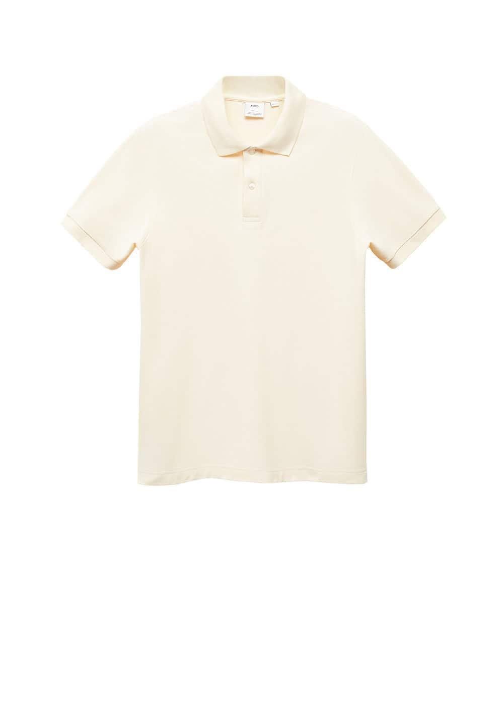 MANGO MAN - 100% cotton pique polo shirt vanillaMen Product Image