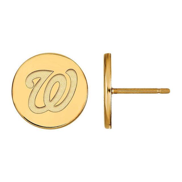 LogoArt Sterling Silver Washington Nationals Stud Earrings, Womens 14k Gold Plated Product Image