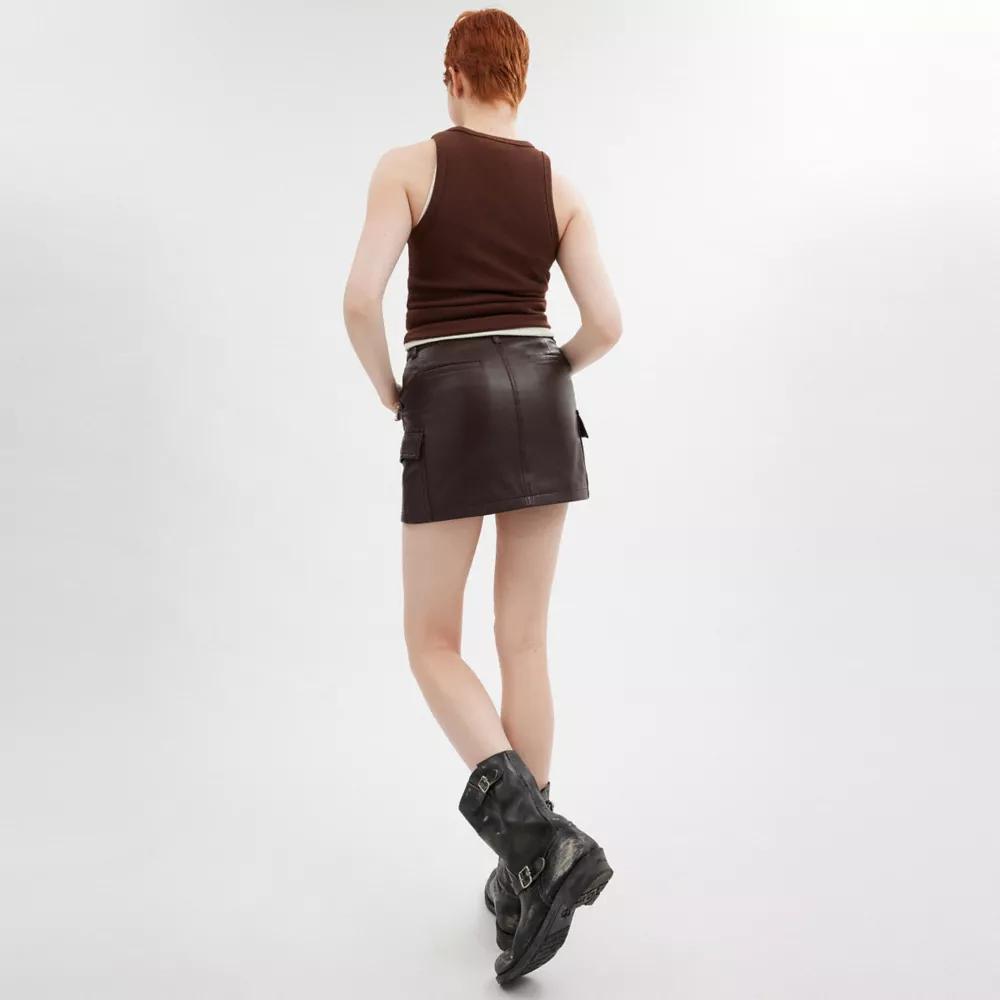 Leather Mini Cargo Skirt Product Image