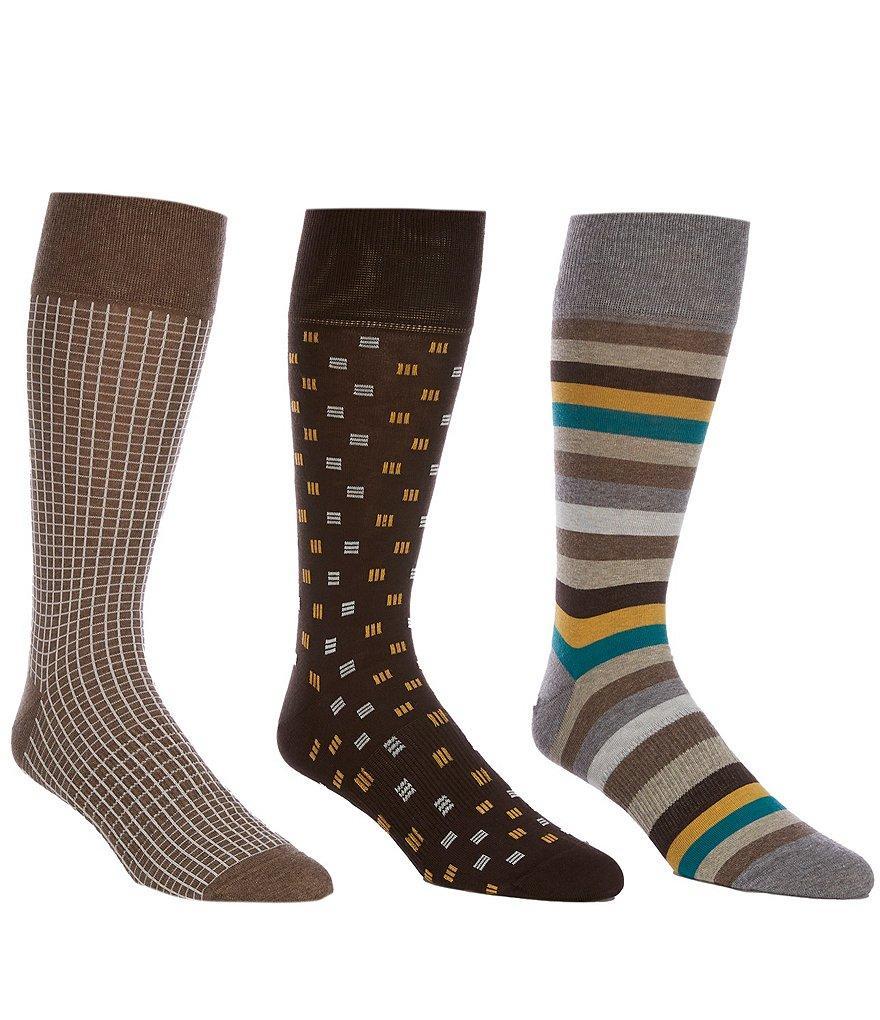 Roundtree & Yorke Assorted Striped Crew Socks 3-Pack Product Image