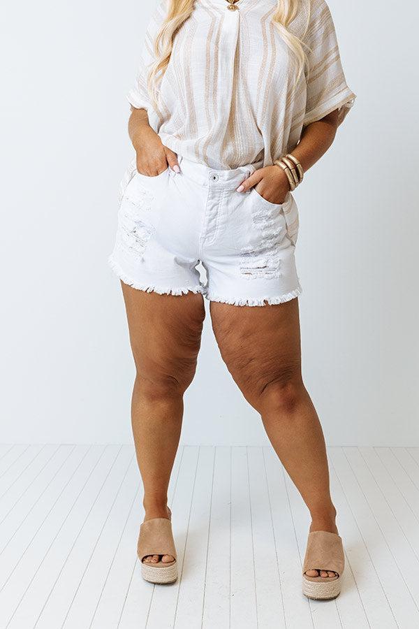 The Mardi High Waist Distressed Shorts Curves product image