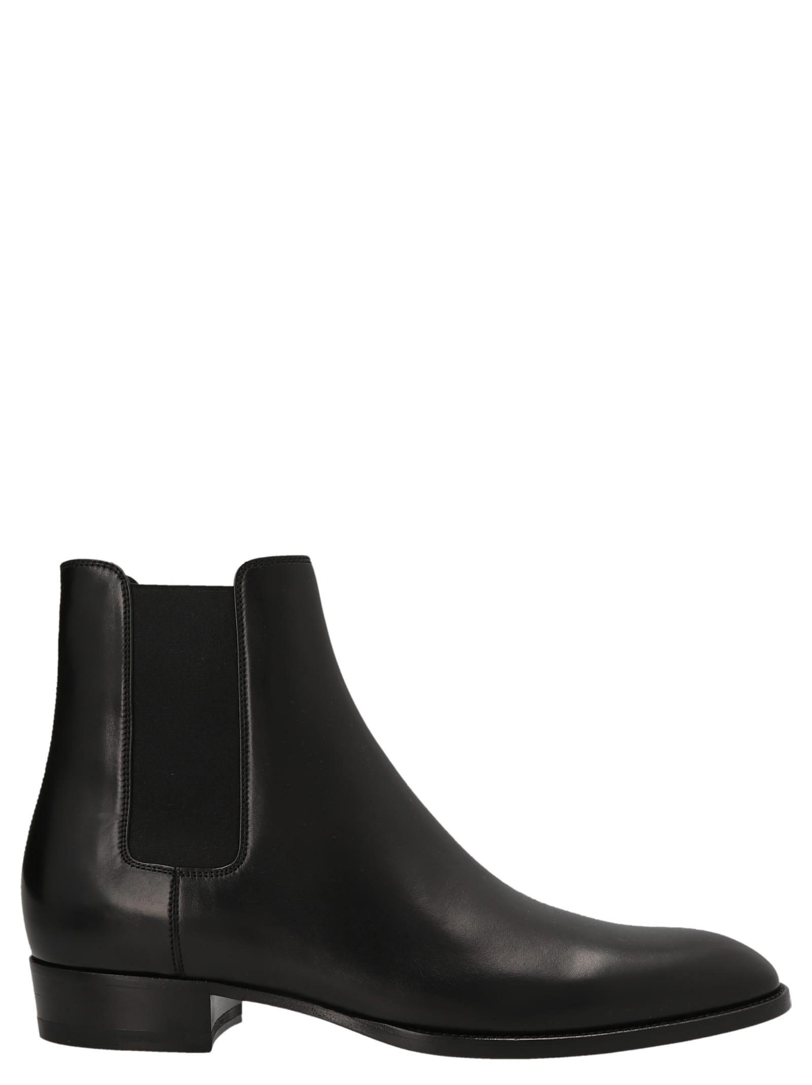 SAINT LAURENT Wyatt 30 Leather Chelsea Boots In Black Product Image