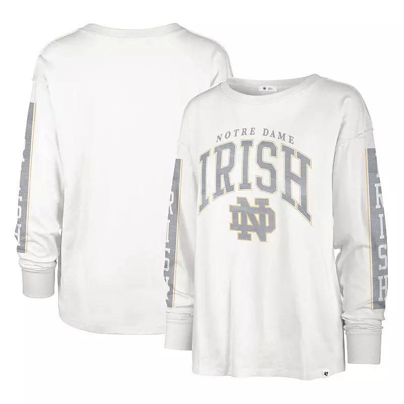 Womens 47 Brand White Notre Dame Fighting Irish Statement Soa 3-Hit Long Sleeve T-shirt Product Image