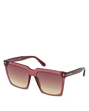 Tom Ford Bordeaux Square Acetate Sunglasses, 58mm Product Image