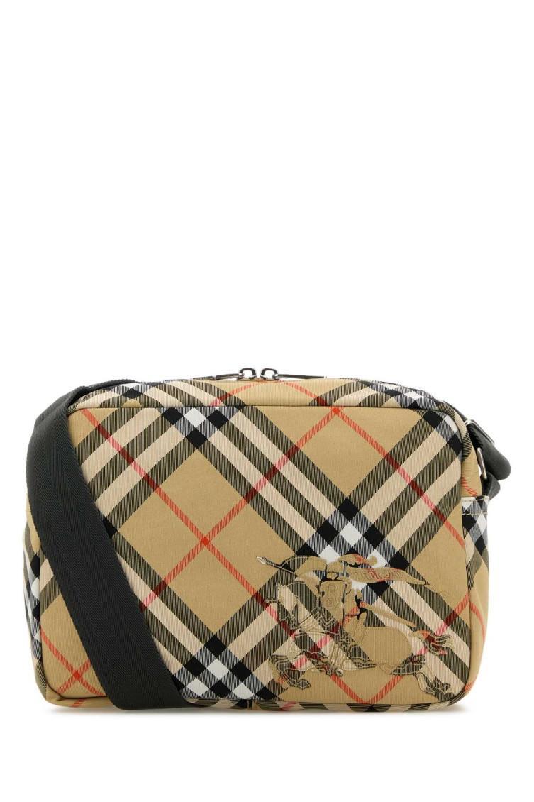 Beige Vintage Plaid Crossbody Bag Product Image