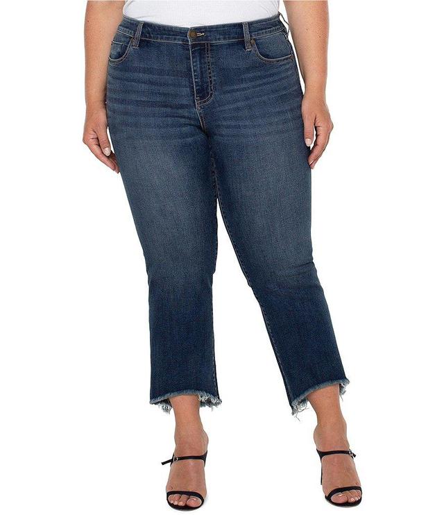 Liverpool Los Angeles Plus Size Hannah Crop Flare Curve Frayed Hem Crop Jeans Product Image