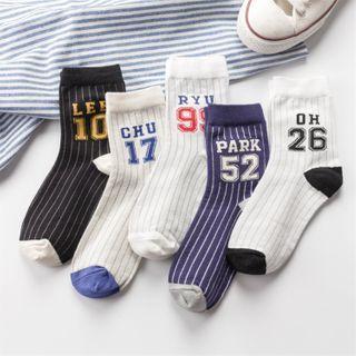 Pinstriped Numbering Socks Product Image