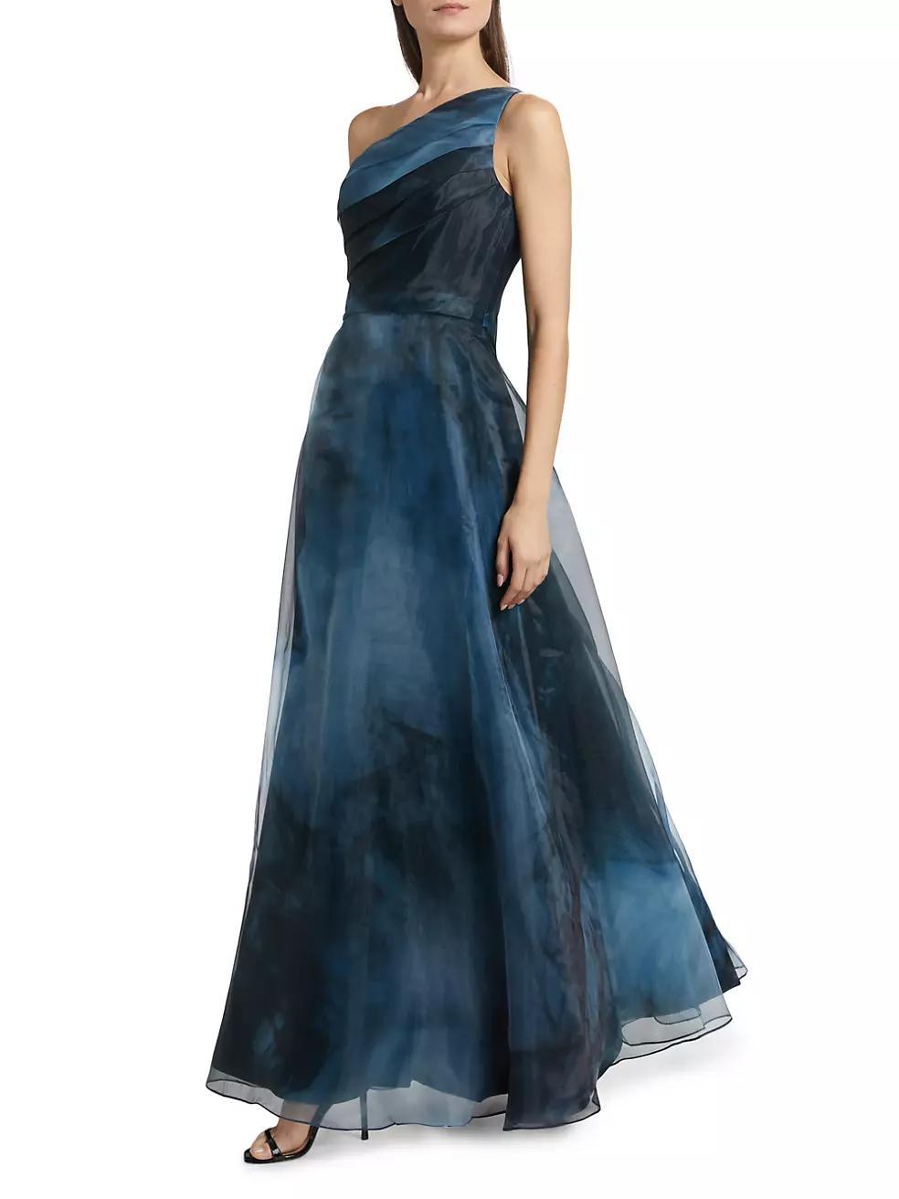 Printed Organza Asymmetric Gown Product Image