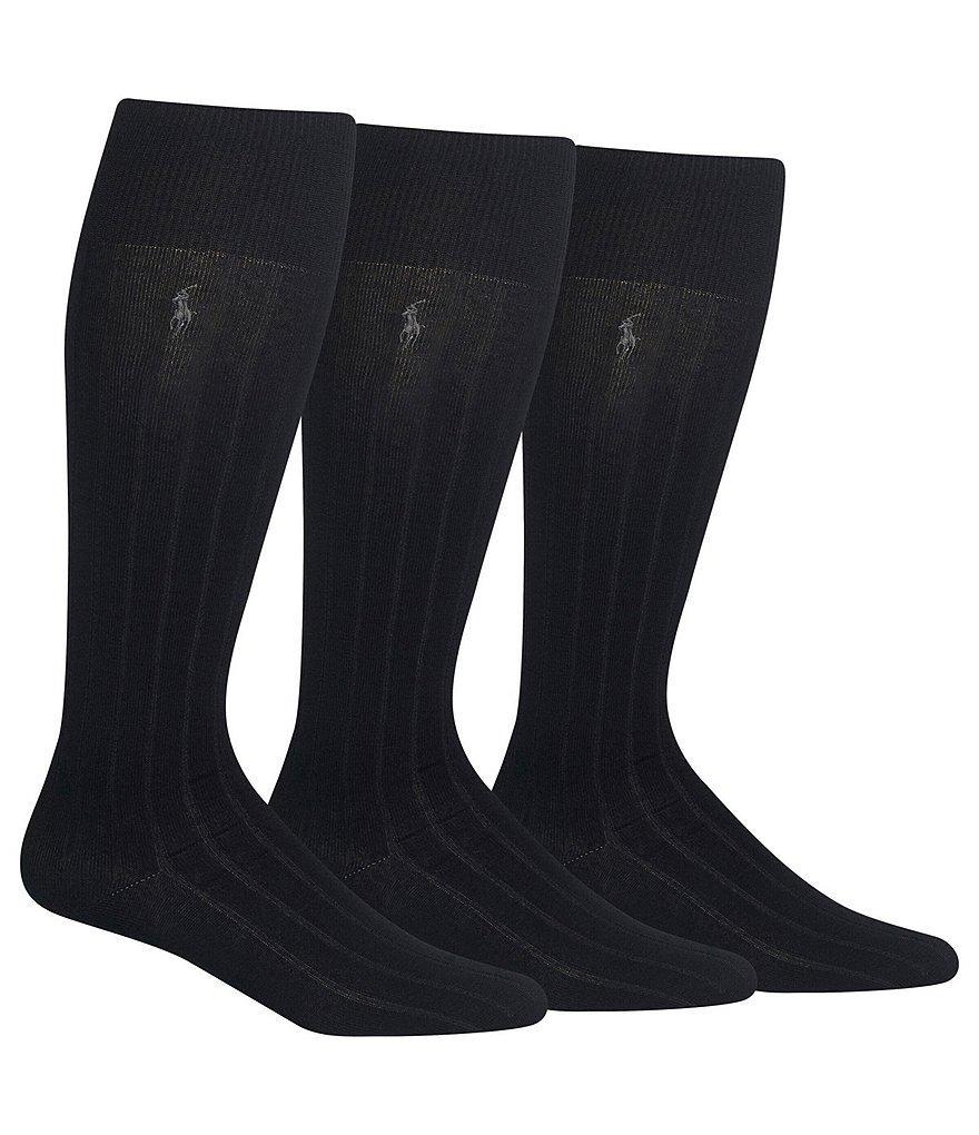 Polo Ralph Lauren Ribbed Over-the-Calf Socks 3-Pack Product Image