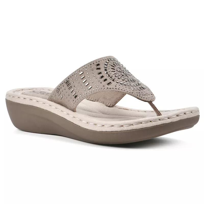 Cliffs By White Mountain Cienna Womens Thong Sandals Grey Product Image