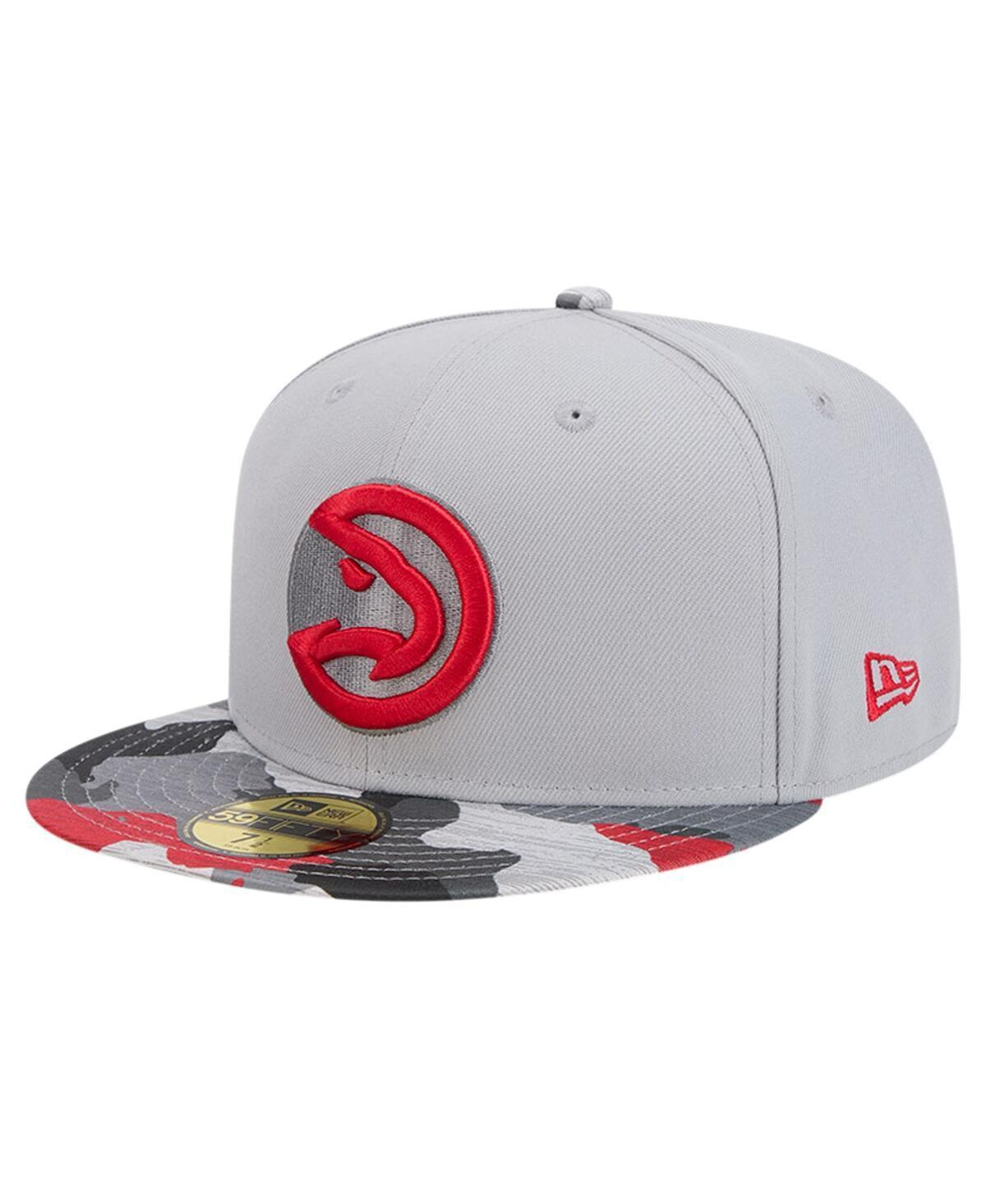 Mens New Era Gray Atlanta Hawks Active Color Camo Visor 59FIFTY Fitted Hat Product Image