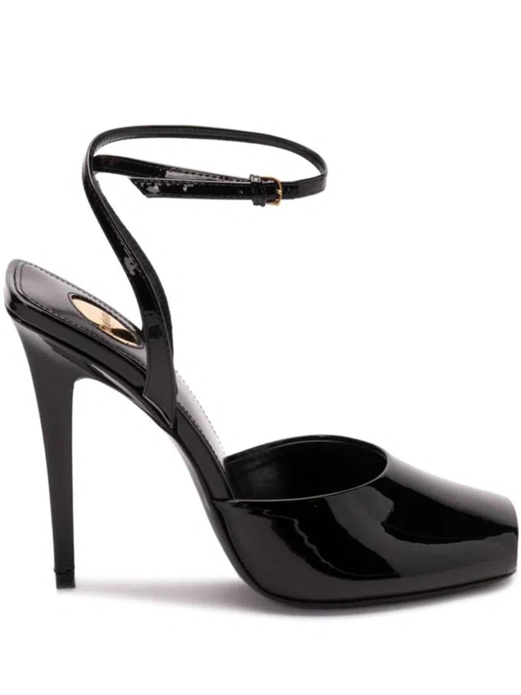 SAINT LAURENT Patent Leather Mules In Black Product Image