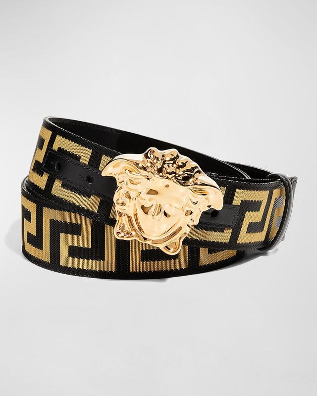 Mens Tonal Medusa/Greek Key Web Belt Product Image