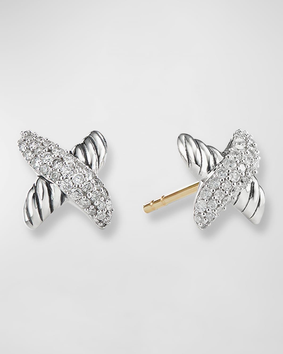 Womens X Earrings with Diamonds Product Image