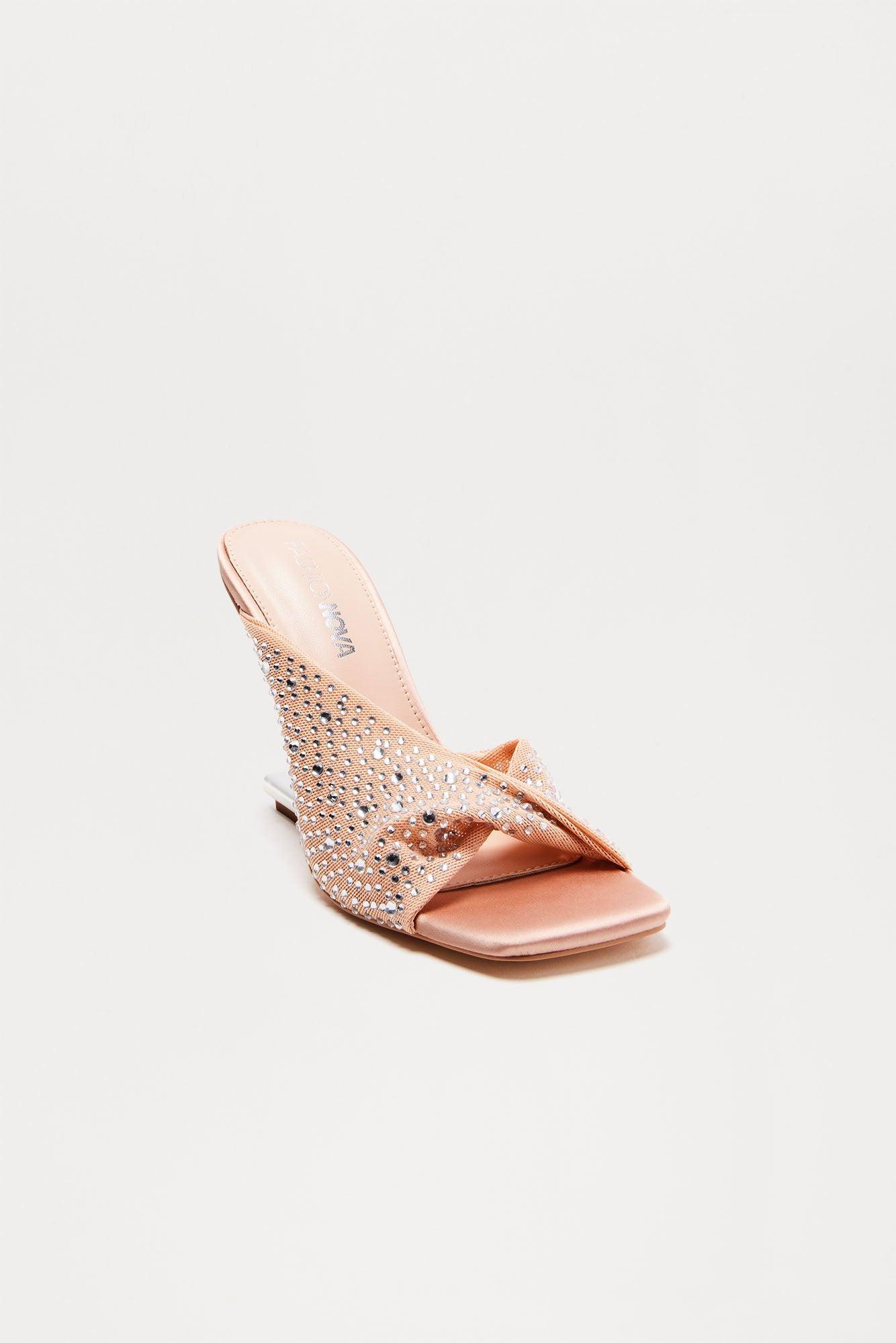 Camden Rhinestone Wedges - Nude Product Image