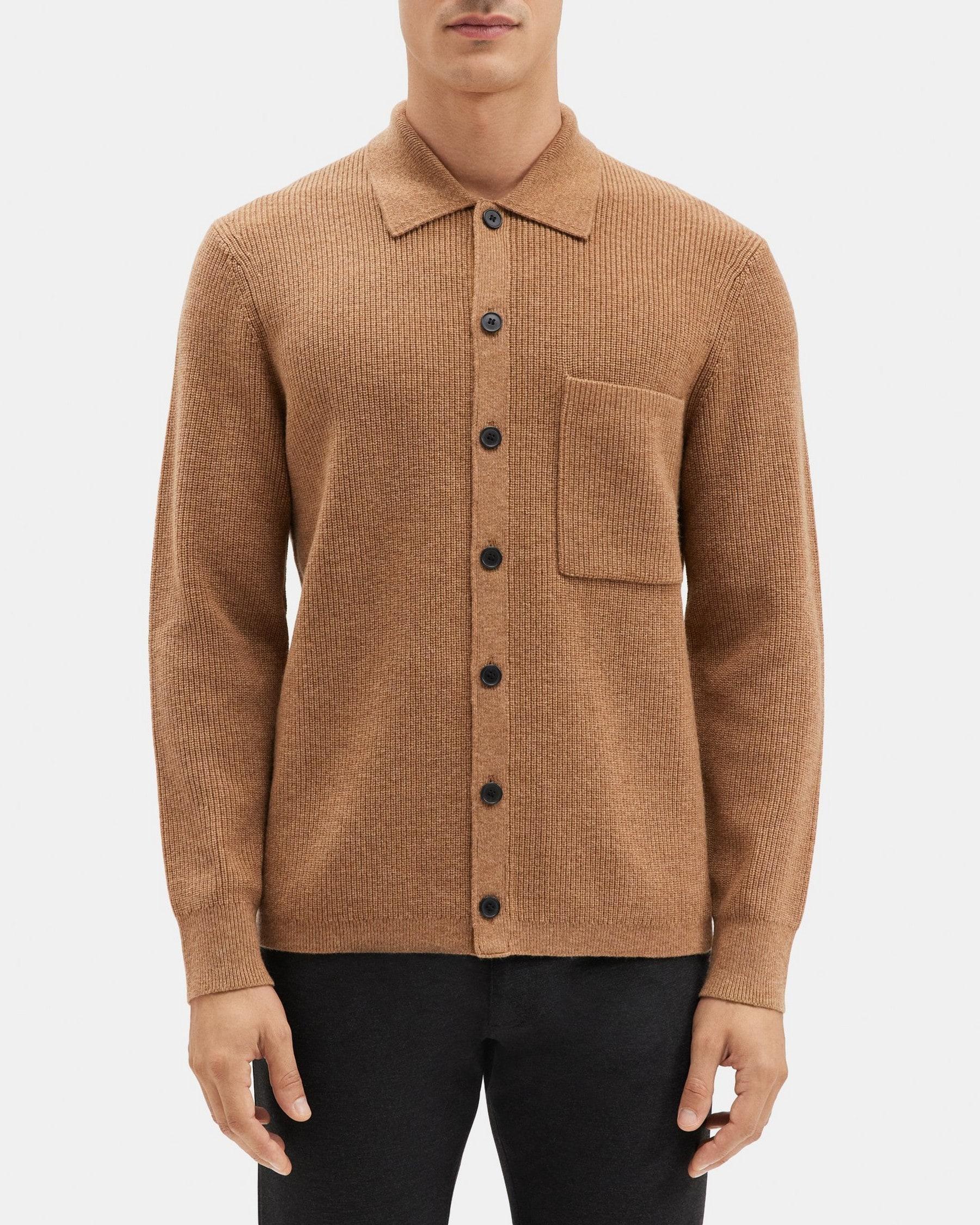 Knit Shirt Jacket in Wool-Cashmere Product Image