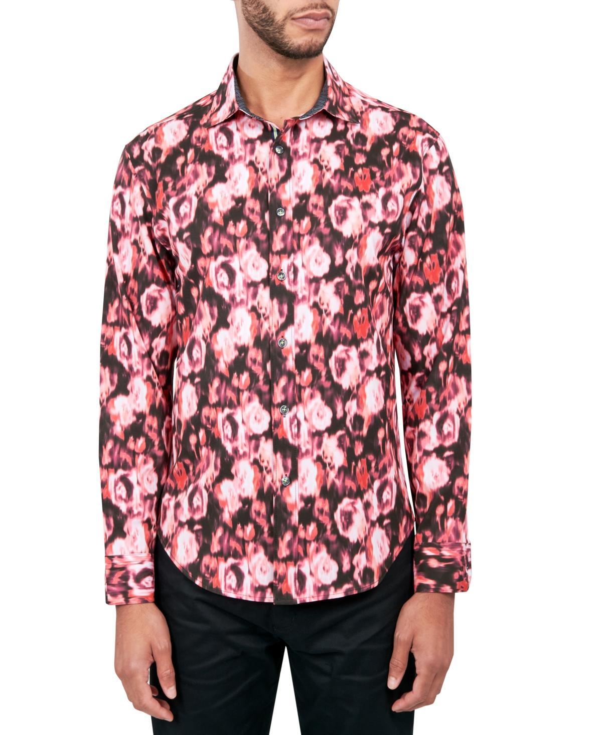 Society of Threads Mens Regular-Fit Non-Iron Performance Stretch Abstract Floral Button-Down Shirt Product Image