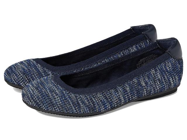 Lands' End Comfort Elastic Ballet (Navy Heather) Women's Shoes Product Image